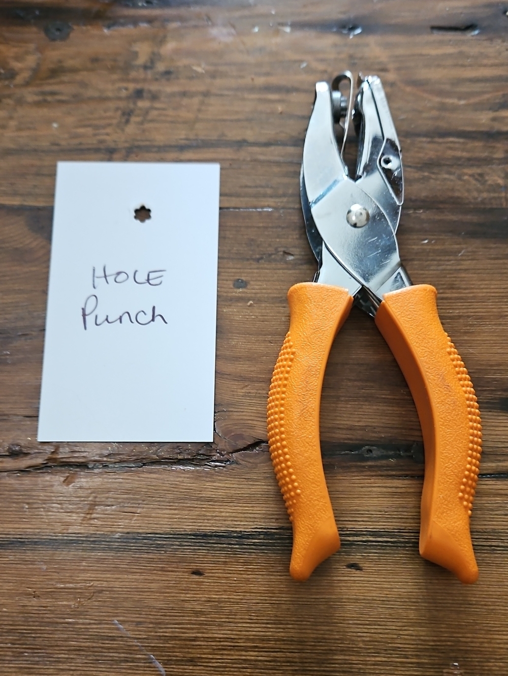 Orange Handheld Hole Punch - Heavy Duty Paper Punch